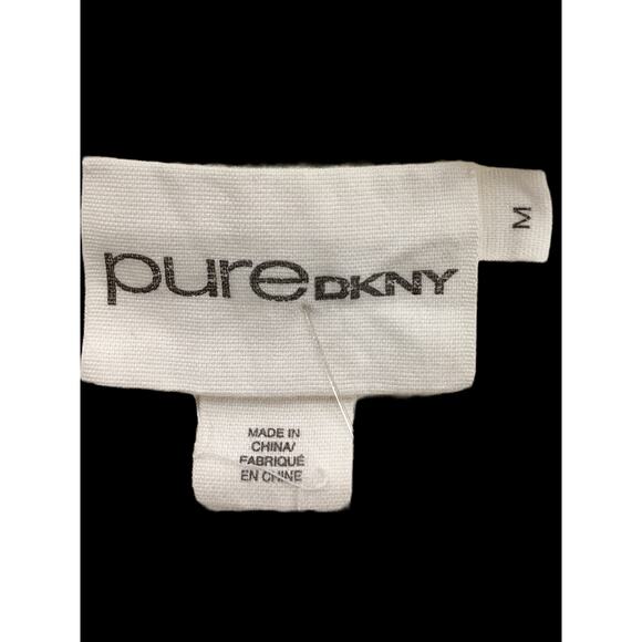 DKNY Pure Top/Blazer Women’s SZ M Cotton Silk Blend Waist With Belt Lightweight - Picture 5 of 5